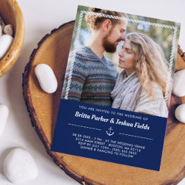 航海のいかり&ロープフォト結婚ズ 招待状