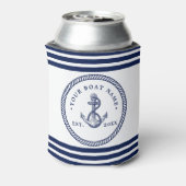 航海のいかり&ロープボート名ネイビーブルー&ホワイト 缶クーラー (缶裏面)