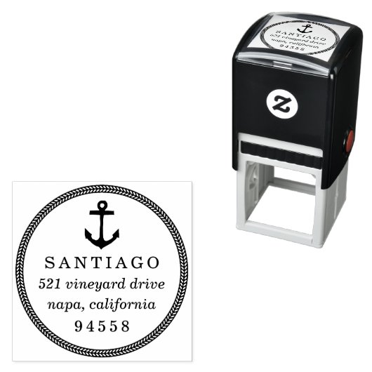航海のいかり&ロープ差出人住所スタンプ セルフインキングスタンプ (インサイチュ)