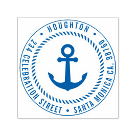 航海のいかり&ロープ |ラウンド差出人住所 セルフインキングスタンプ