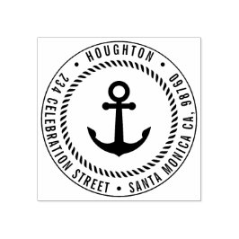 航海のいかり&ロープ |ラウンド差出人住所 ラバースタンプ