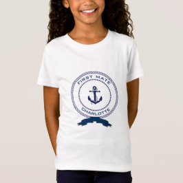 航海のいかり – 子の名前 – First Mate Tシャツ