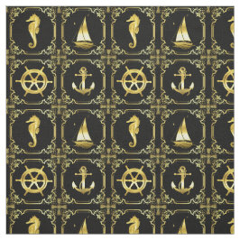 航海のいかり/帆船/車輪/灯台/イルカ ファブリック