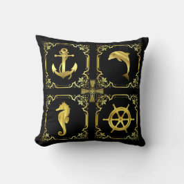 航海のいかり/帆船/車輪/灯台/ドルフィン+ クッション