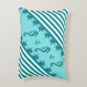 航海のいかり/海馬/貝殻とアクアストライプ アクセントクッション (裏面(縦))