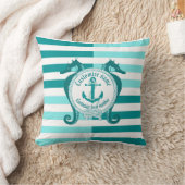 航海のいかり/結び目/シーホース/温かいアクアマリン クッション (ブランケット)