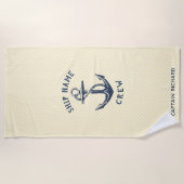 航海のいかり | 船舶パーソナライズされた乗組員 ビーチタオル (正面)