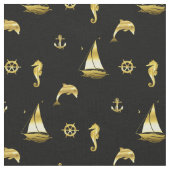 航海のいかり・船車・イルカ・船馬・船 ファブリック (クローズアップ)