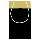 航海のいかり – 黒金ゴールド-ビーチ結婚式 スモールペーパーバッグ (裏面)