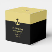 航海のいかり – 黒金ゴールド-ビーチ結婚式 フェイバーボックス (裏面サイド)