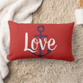 航海のいかり+ LOVEスクリプトレタリング | ランバークッション (ブランケット)