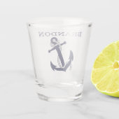 航海のいかりMotif名前を選択カスタムする ショットグラス (裏面)