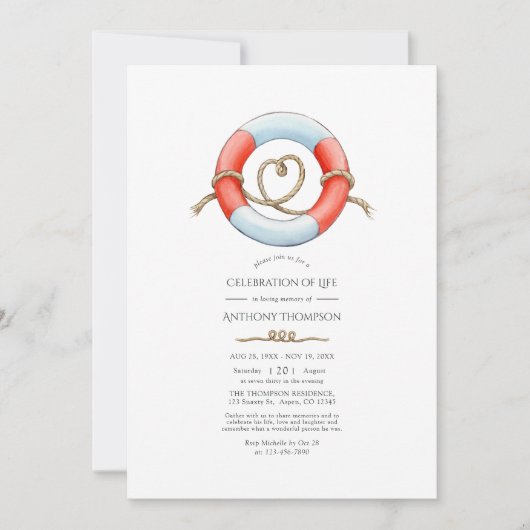 航海のお祝い・オブ・ライフ・フォト・招待状 招待状 (正面)