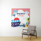 航海のお誕生日 / ベビーシャワー 背景バナー タペストリー (インサイチュ)