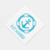 航海のたった今結婚しましたブルートゥルコワーズいかり結婚ズ スタンダードランチョンナプキン (角)