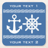 航海のでカスタムな文字及び色のコースター スクエアペーパーコースター (正面)