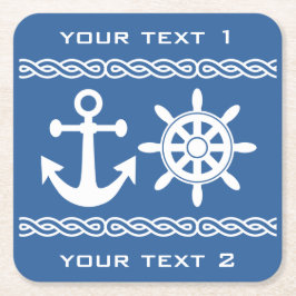 航海のでカスタムな文字及び色のコースター スクエアペーパーコースター