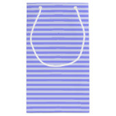 航海のでシックなヤグルマギクおよびパステル調の青い縞 スモールペーパーバッグ (裏面)