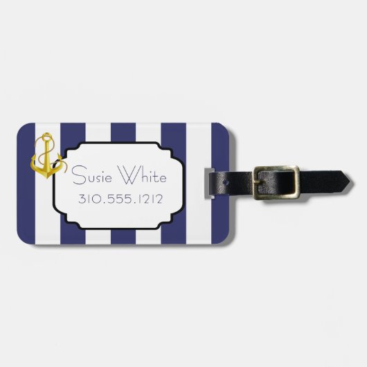 航海のでシックな荷物のラベル ラゲッジタグ (正面横)