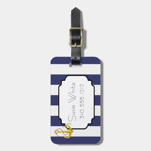 航海のでシックな荷物のラベル ラゲッジタグ (正面縦)