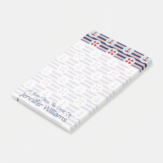 航海のでストライプなおよびドット・パターン|はあなたの名前を加えます ポストイット (アングル)