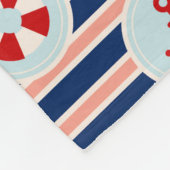 航海のでストライプなおよびドット・パターン フリースブランケット (角)