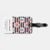 航海のでストライプなおよびドット・パターン ラゲッジタグ (裏面横)