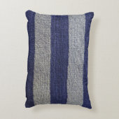 航海のでストライプな濃紺および灰色のアクセントの枕 アクセントクッション (裏面(縦))