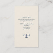 航海のでミニマルな名刺のアイボリーの青 名刺 (裏面)