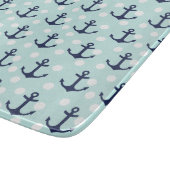 航海ので真新しい水玉模様および濃紺のいかり カッティングボード (角)