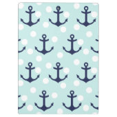 航海ので真新しい水玉模様および濃紺のいかり クリップボード (裏面)