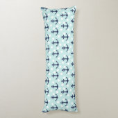 航海ので真新しい水玉模様および濃紺のいかり ボディピロー (裏面 (縦))