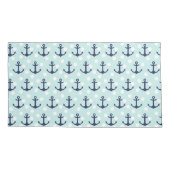 航海ので真新しい水玉模様および濃紺のいかり 枕カバー (裏面)