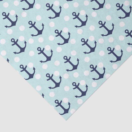 航海ので真新しい水玉模様および濃紺のいかり 薄葉紙 (詳細)