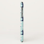 航海ので真新しい水玉模様および濃紺のいかり Case-Mate iPhoneケース (裏面/左)