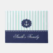 航海ので真新しい濃紺のいかりの名前をカスタムする ドアマット (正面)