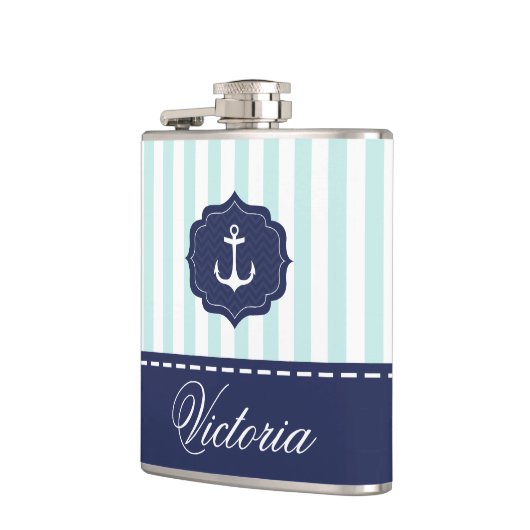 航海ので真新しい濃紺のいかりの名前をカスタムする フラスク (左)