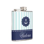 航海ので真新しい濃紺のいかりの名前をカスタムする フラスク (右)