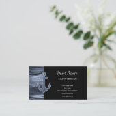 航海ので薄青い灰色の水彩画のグリッターのいかり 名刺 (スタンド正面)