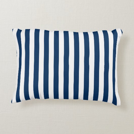 航海ので赤いロブスターのモノグラムの青い白のストライプ アクセントクッション (裏面)