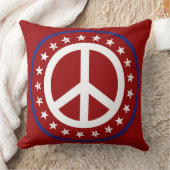 航海ので赤い白くおよび青のピースサインおよび星 クッション (ブランケット)