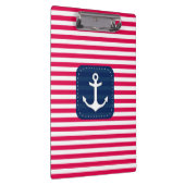 航海ので赤い白のストライプの濃紺の旗のいかり クリップボード (右)