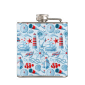 航海ので赤く白くおよび青パターン フラスク (裏面)
