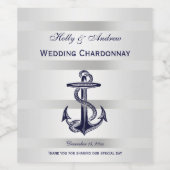 航海ので青いいかりの銀の重量BG V ワインラベル (シングルラベル)