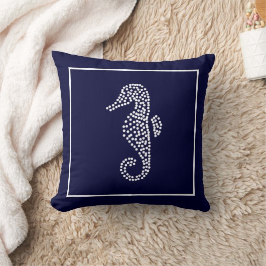 航海ので青いタツノオトシゴの家の装飾の装飾用クッション クッション (ブランケット)