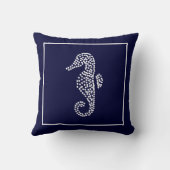 航海ので青いタツノオトシゴの家の装飾の装飾用クッション クッション (裏面)