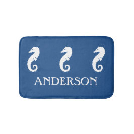 航海ので青いタツノオトシゴの海の創造物のバス・マット バスマット