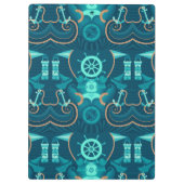 航海ので青いデザイン クリップボード (裏面)