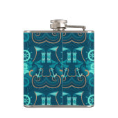 航海ので青いデザイン フラスク (裏面)