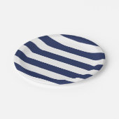 航海ので青および白くストライプのな紙皿 ペーパープレート (アングル)